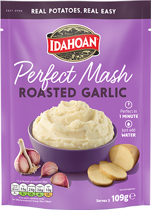 Idahoan Perfect Mash Potatoes Roasted Garlic 109g Sachet Pack of 12