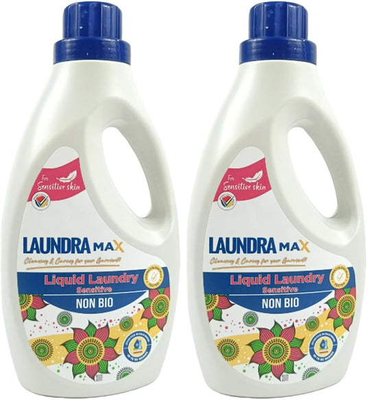 Sensitive Liquid Laundry Detergent – Dermatologically Tested Non Bio Concentrated Liquid Detergent for Washing Machine Stain Removal Laundry Liquid Detergent