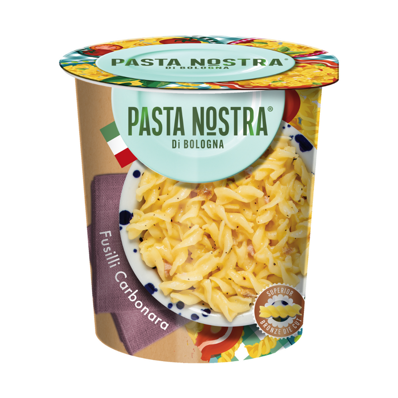 Load image into Gallery viewer, Pasta Nostra | Carbonara | Instant fusilli pasta with a cheese and bacon sauce 70g
