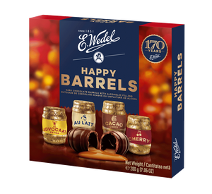 E.WEDEL Dark Chocolate happy barrels with Alcohol filling 200G