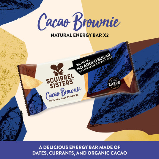 Squirrel Sisters Cacao Brownie Snack Bar – Vegan, High-Fiber, No Added Sugar