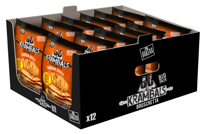 Load image into Gallery viewer, KRAMBALS Bruschetta Garden Grill Crisps 140g - Baked Crisps Bruschetta Bread Snacks Palm Oil Free Cheese Snack Box
