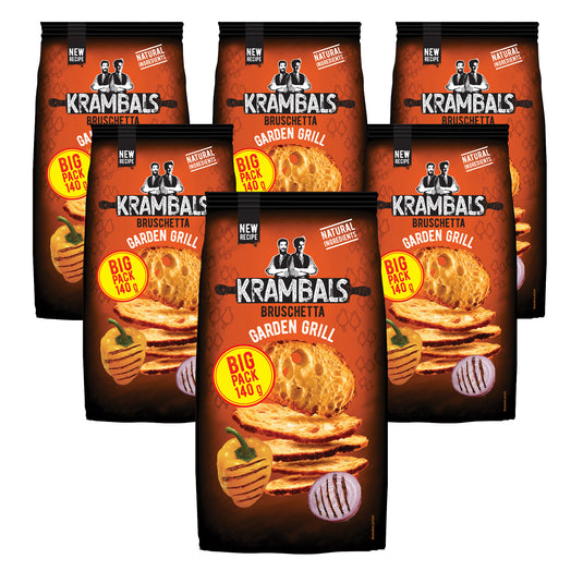 KRAMBALS Bruschetta Garden Grill Crisps 140g - Baked Crisps Bruschetta Bread Snacks Palm Oil Free Cheese Snack Box