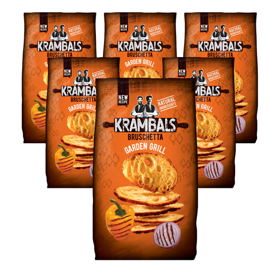 KRAMBALS Bruschetta Garden Grill Crisps 70g - Baked Crisps Bruschetta Bread Snacks Palm Oil Free Cheese Snack Box