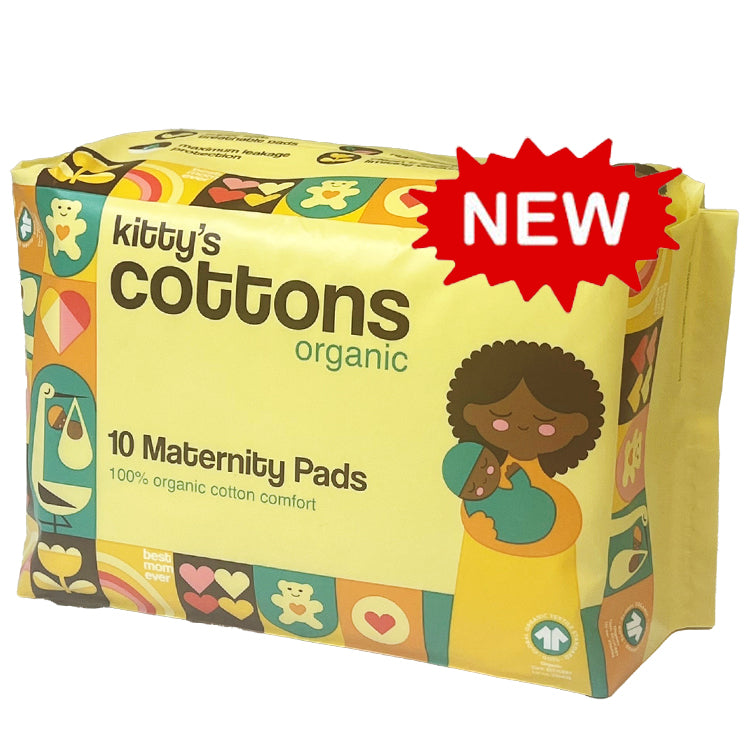 Load image into Gallery viewer, Kitty&#39;s Cotton Organic Maternity Sanitary Pads With Wings Pack of 10
