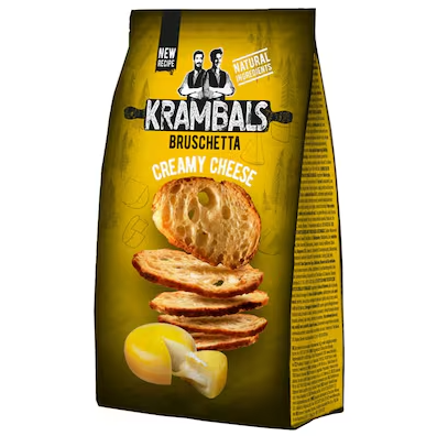 KRAMBALS Bruschetta Creamy Cheese Crisps 70g - Baked Crisps Bruschetta Bread Snacks Palm Oil Free Cheese Snack Box