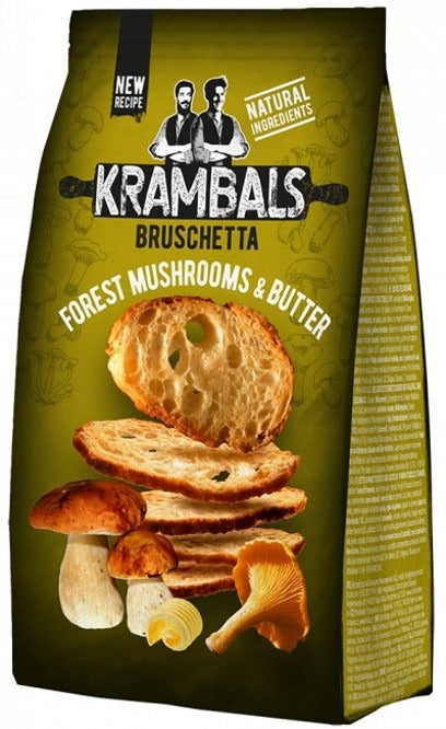 Load image into Gallery viewer, KRAMBALS Bruschetta Forest Mushrooms &amp; Butter Crisps 70g - Baked Crisps Bruschetta Bread Snacks Palm Oil Free Cheese Snack Box
