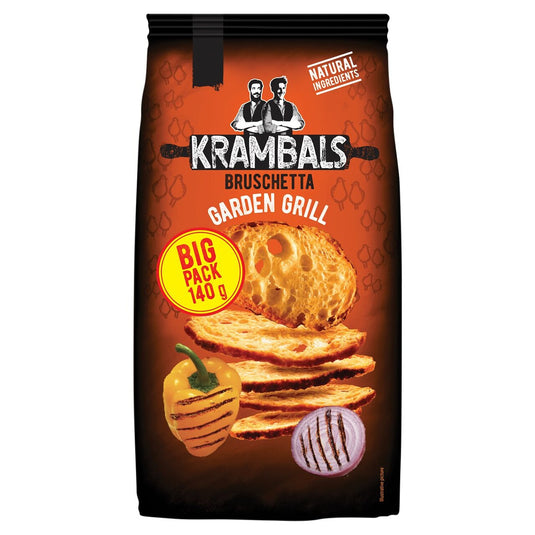 KRAMBALS Bruschetta Garden Grill Crisps 70g - Baked Crisps Bruschetta Bread Snacks Palm Oil Free Cheese Snack Box