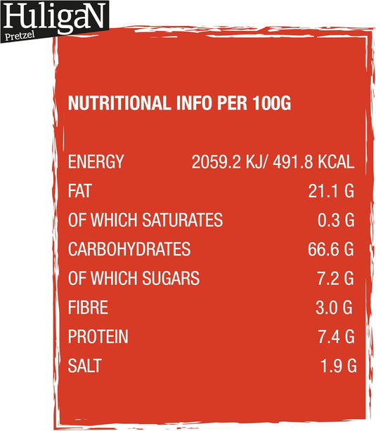 Huligan Pretzels Crush Honey Mustard 65G - Baked Pretzel Thins Savoury Snacks Bulk Healthy Vegetarian Snack Box