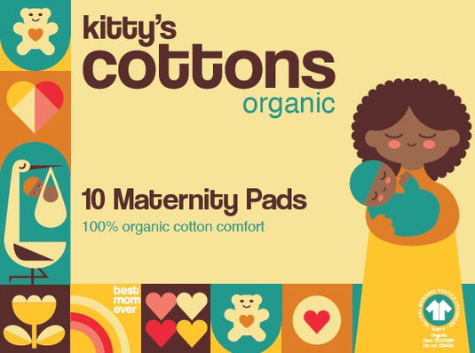 Kitty's Cotton Organic Maternity Sanitary Pads With Wings Pack of 10