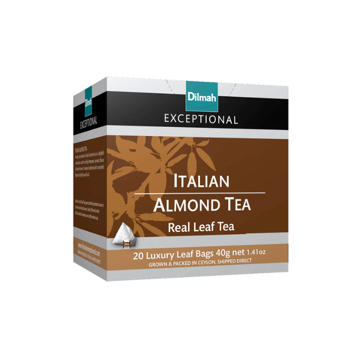 Load image into Gallery viewer, Dilmah Exceptional Italian Almond Tea 20 Luxury Leaf Tea Bags 40g-BBE 01/03/2024

