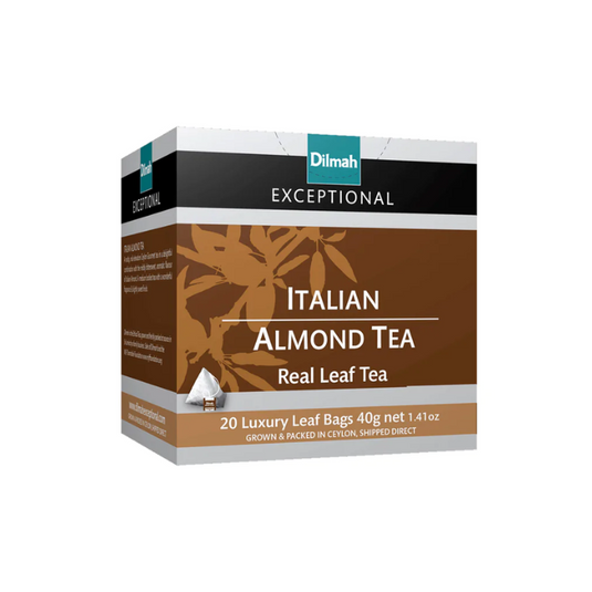 Dilmah Exceptional Italian Almond Tea 20 Luxury Leaf Tea Bags 40g-BBE 01/03/2024
