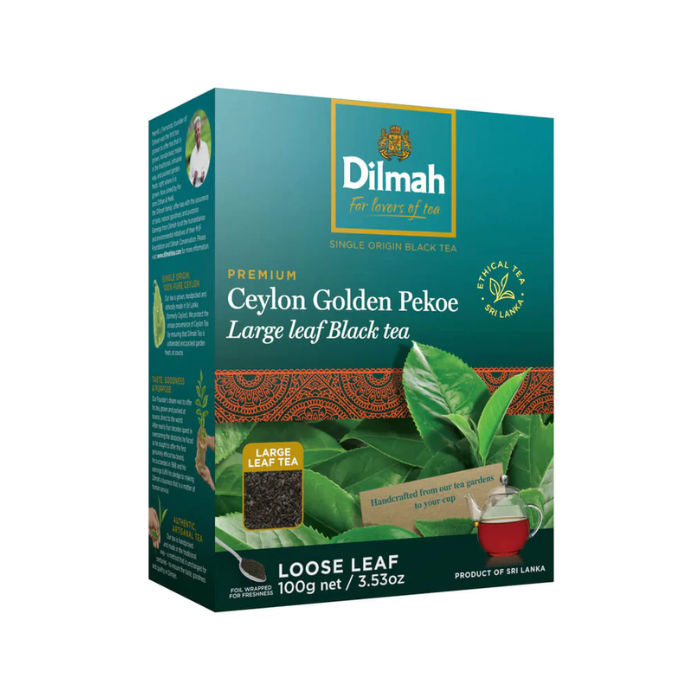 Load image into Gallery viewer, Dilmah Premium Golden Orange Pekoe Loose Black Leaf Tea 100g
