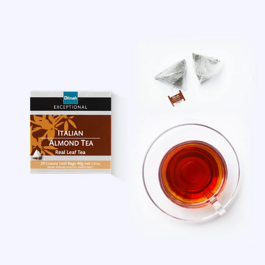 Dilmah Exceptional Italian Almond Tea 20 Luxury Leaf Tea Bags 40g-BBE 01/03/2024